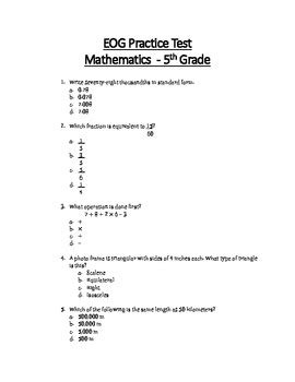 Standard Course of Study. . Nc eog practice test 5th grade
